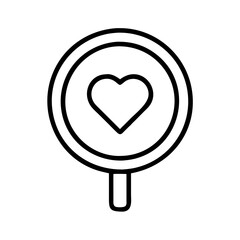 Poster - Heart magnifying glass icon symbol for love search and finding love concept vector graphic design element