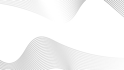 Poster - Abstract waves flowing lines, curved patterns grayscale, curves abstract geometric pattern, topographic map style linework background vector