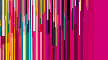Wall Mural - Vertical multi-colored lines background with pink copy space