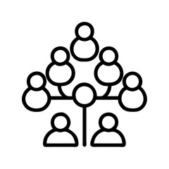 Poster - Team structure hierarchy organization chart icon for business management and corporate workflow process diagram