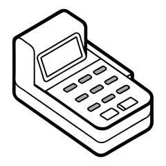 Aufkleber - Credit Card Reader Line Art Drawing for Coloring Book Page