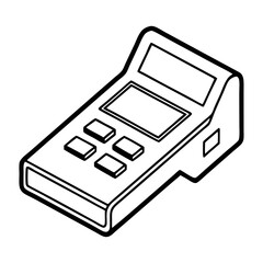 Aufkleber - Credit Card Reader Line Art Drawing for Coloring Book Page