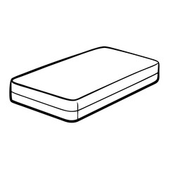 Aufkleber - Mattress Line Art Drawing for Relaxing Coloring Book Pages