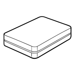 Poster - Mattress Line Art Drawing for Relaxing Coloring Book Pages