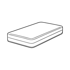 Aufkleber - Mattress Line Art Drawing for Relaxing Coloring Book Pages