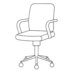 Aufkleber - Office Chair Line Art Coloring Page for Adults and Kids