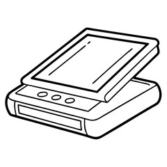 Aufkleber - Scanner Coloring Book Page – Line Art Outline Drawing for Technology and Office Equipment Illustration