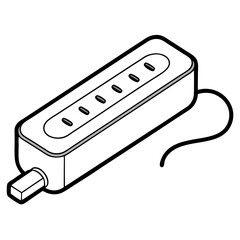 Aufkleber - Surge Protector Coloring Book Page – Line Art Outline Drawing for Electronics and Home Appliance Illustration