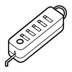 Aufkleber - Surge Protector Coloring Book Page – Line Art Outline Drawing for Electronics and Home Appliance Illustration