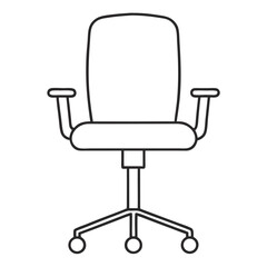 Aufkleber - Task Chair Coloring Book Page – Line Art Outline Drawing for Furniture and Office Illustration