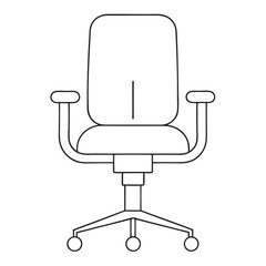 Aufkleber - Task Chair Coloring Book Page – Line Art Outline Drawing for Furniture and Office Illustration
