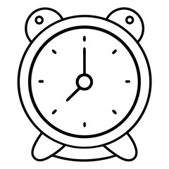 Aufkleber - Time Clock Coloring Book Page – Line Art Outline Drawing for Time and Technology Illustration
