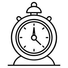Aufkleber - Time Clock Coloring Book Page – Line Art Outline Drawing for Time and Technology Illustration
