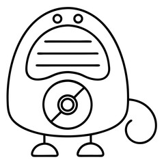 Aufkleber - Ventilator Coloring Book Page – Line Art Outline Drawing for Home Appliance and Technology Illustration