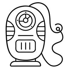 Aufkleber - Ventilator Coloring Book Page – Line Art Outline Drawing for Home Appliance and Technology Illustration