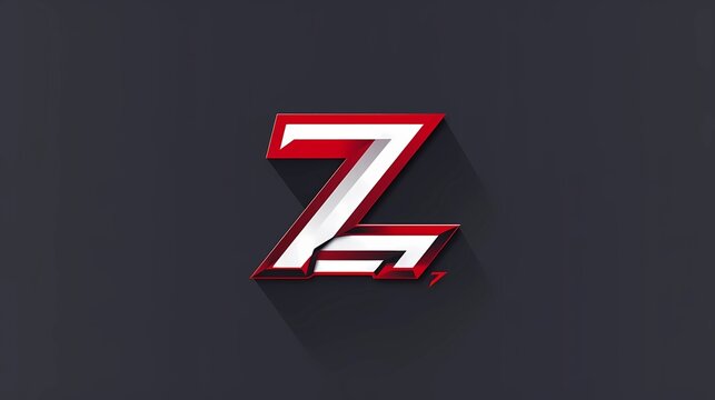 Make me Z alphabet logo, gaming logo, no character, with red and white color palette, Generative AI illustrations.