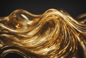 Poster - illustration motion wavy abstract flowing energy golden gold futuristic background dynamic glowing electric smooth business blur concept element technology curve form power decorative light speed