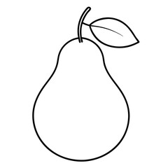 Aufkleber - Pear Fruit Coloring Book Page – Line Art Outline Drawing for Botanical and Educational Illustration