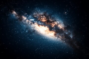 stunning galaxy with a prominent star illuminating the cosmic background of the universe