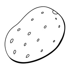 Aufkleber - Potato Coloring Book Page Line Art Drawing Outline