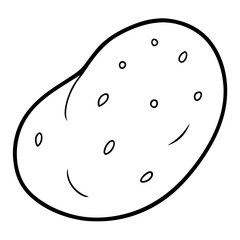 Poster - Potato Coloring Book Page Line Art Drawing Outline