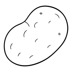 Aufkleber - Potato Coloring Book Page Line Art Drawing Outline