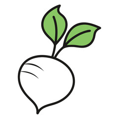 Poster - Radish Coloring Book Page Line Art Drawing Outline Design