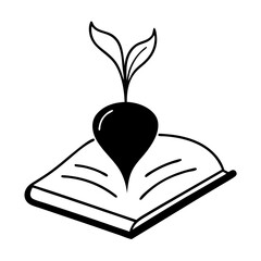 Aufkleber - Radish Coloring Book Page Line Art Drawing Outline Design