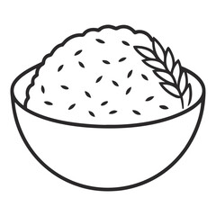 Aufkleber - Rice Coloring Book Page Line Art Drawing Outline