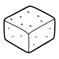 Aufkleber - Tofu Coloring Book Page Line Art Drawing Outline