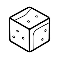 Aufkleber - Tofu Coloring Book Page Line Art Drawing Outline