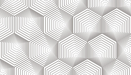 Poster - Black and white honeycomb pattern with hexagon shape for modern background. Vector Format Illustration 
