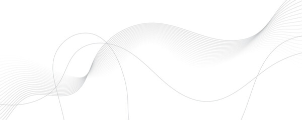 Poster - abstract gray color linear background. flowing particles future technology concept abstract gray wav