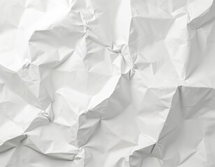 Poster - Blank white paper texture. Crumpled creased sheet background with detailed folds, wrinkles. Grunge surface. Abstract art design. Perfect for copy space, text, advertising layouts. Weathered poster,