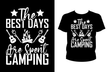 Poster - The best days are spent camping - Art files for Cricut and Silhouette. You can edit them with Adobe Illustrator.