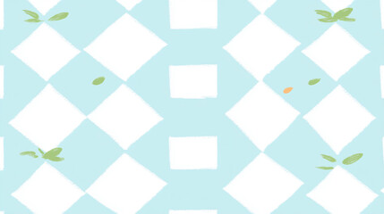 Aufkleber - Decorative pattern design digital art light blue background abstract style flat view modern aesthetic
