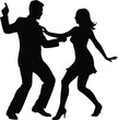 © SP Technology - Elegant vector silhouette of a dancing couple in a modern pose. Ideal for social dance promotions, romantic projects, or artistic designs.