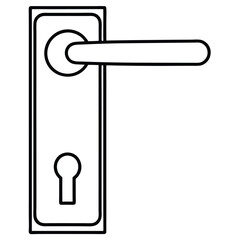 Poster - Door handle lock on white background