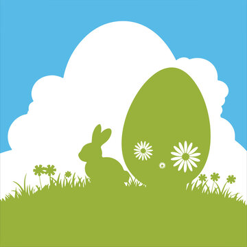 easter sunday silhouette vector art illustration