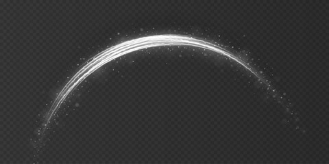 Wall Mural - sparkling wavy lines with light effect isolated on transparent background. shimmering star dust trai
