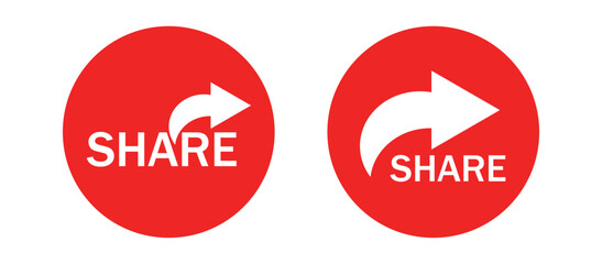 Poster - share button set, share icon symbol set png and vector illustration on transparent background