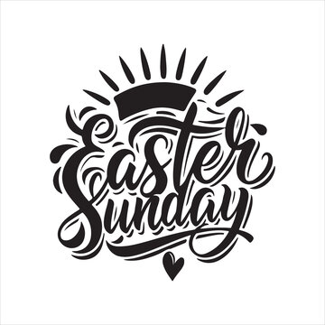 easter sunday silhouette vector art illustration