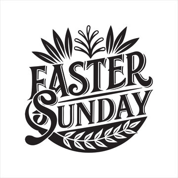 easter sunday silhouette vector art illustration