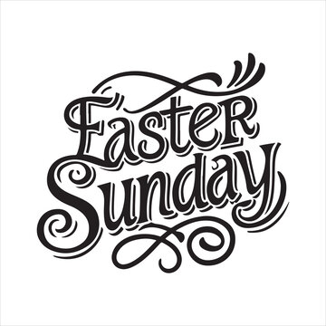 easter sunday silhouette vector art illustration