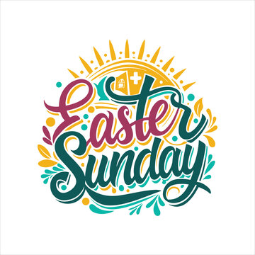 easter sunday silhouette vector art illustration