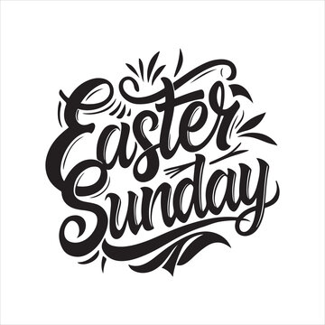 easter sunday silhouette vector art illustration