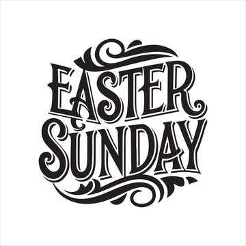 easter sunday silhouette vector art illustration