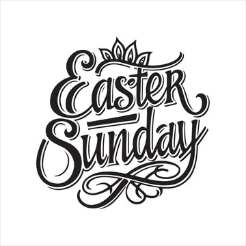 easter sunday silhouette vector art illustration