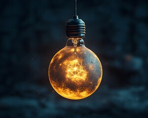 Wall Mural - illuminating the darkness a lightbulb moon
