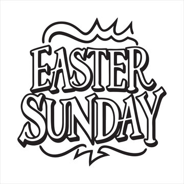 easter sunday silhouette vector art illustration